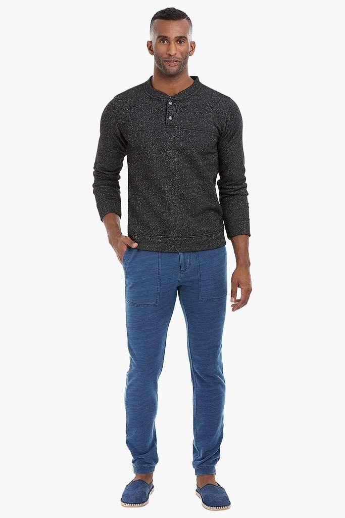 Casual Henley Knit Sweatshirt