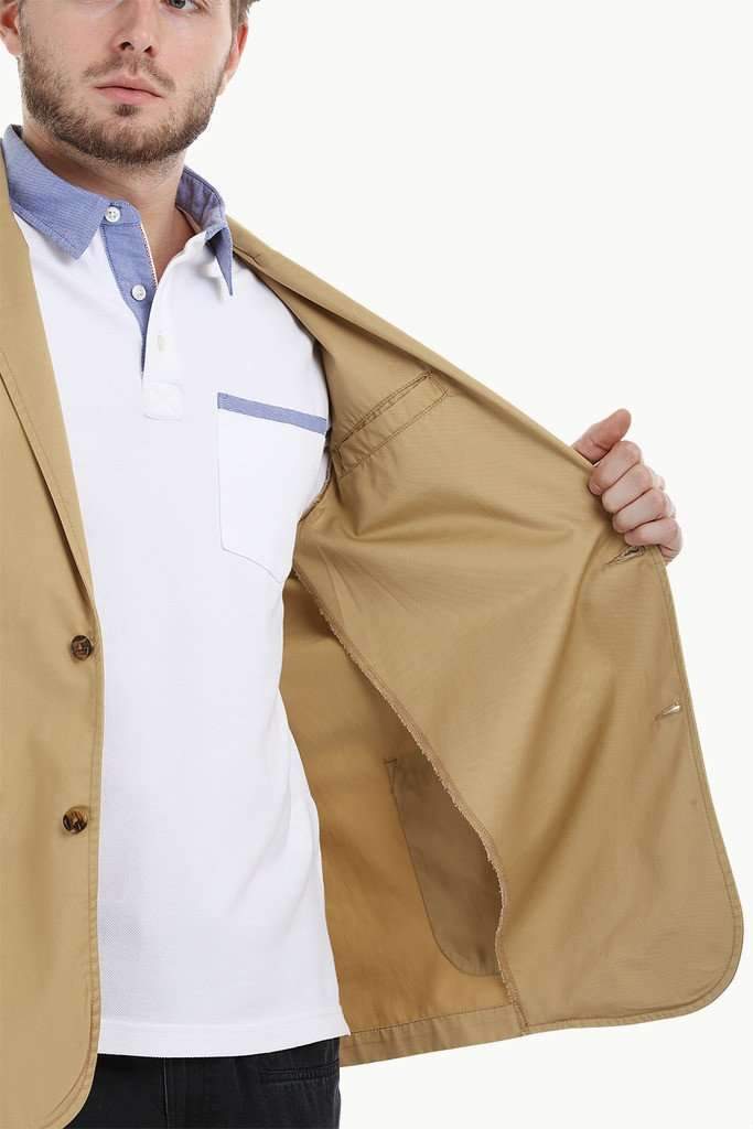 Casual Khaki Notched Blazer