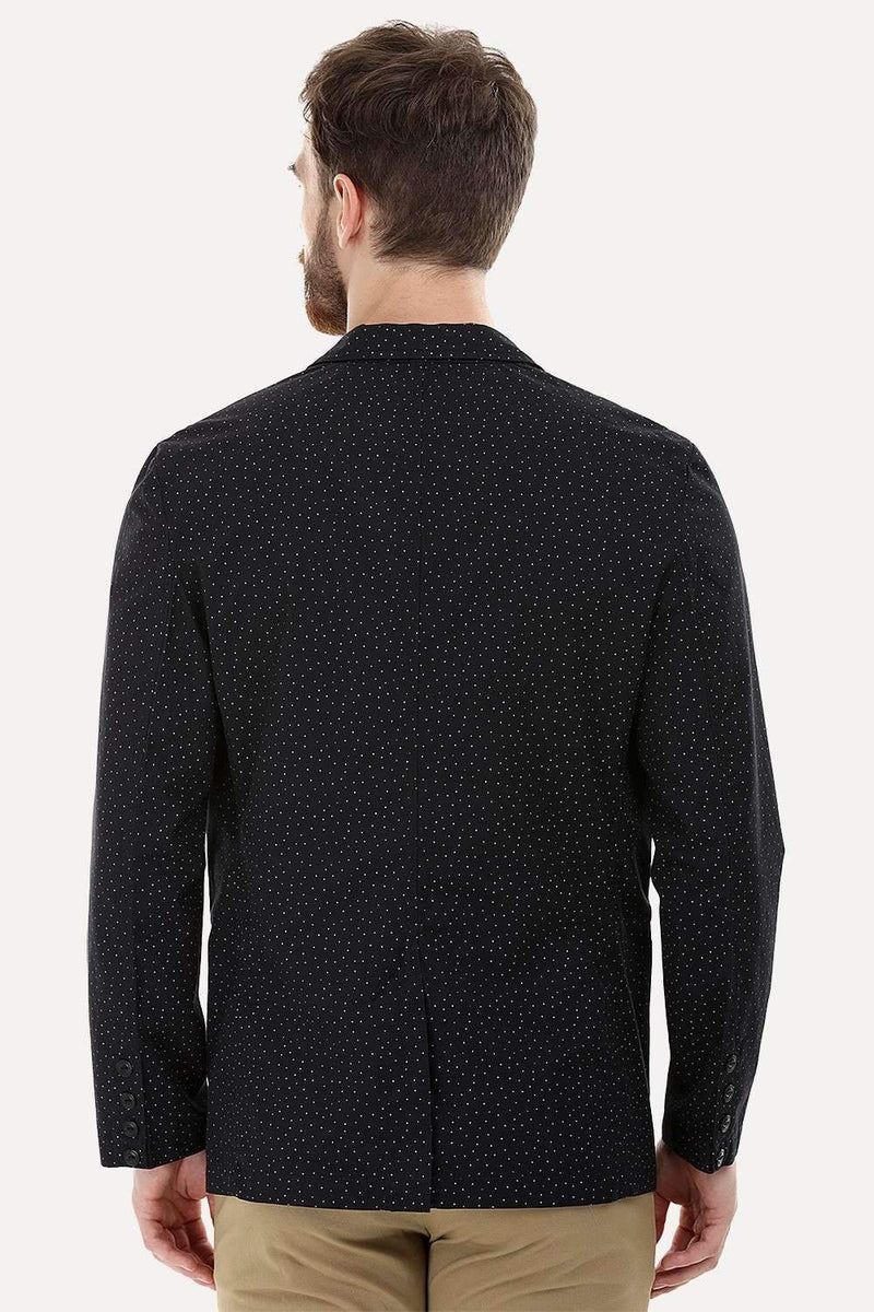 Casual Printed Black Blazer