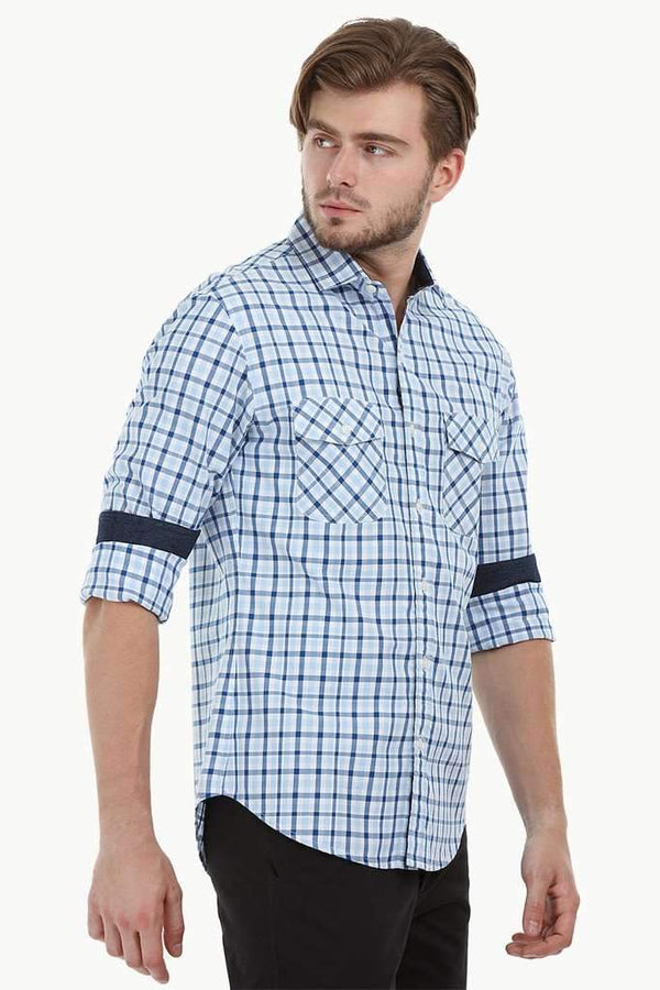 Casual Twin Pocket Check Shirt