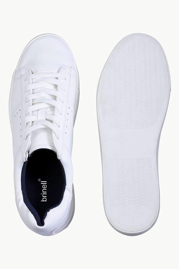 Faux Leather Lace Up Plimsolls