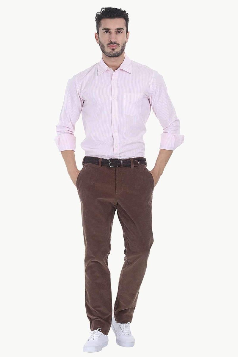 Slim Fit Cotton Cord Pants