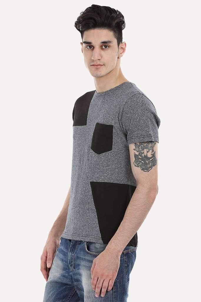 Color Patch Crew Neck Tee