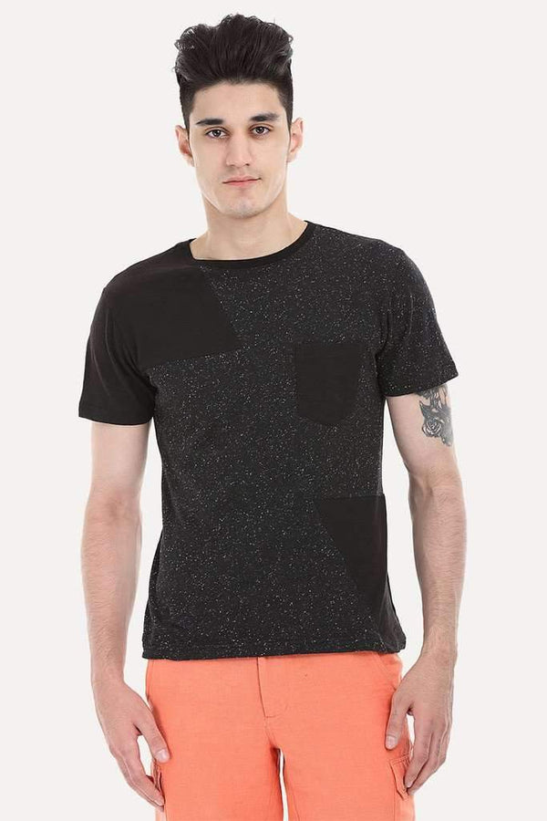 Color Patch Crew Neck Tee