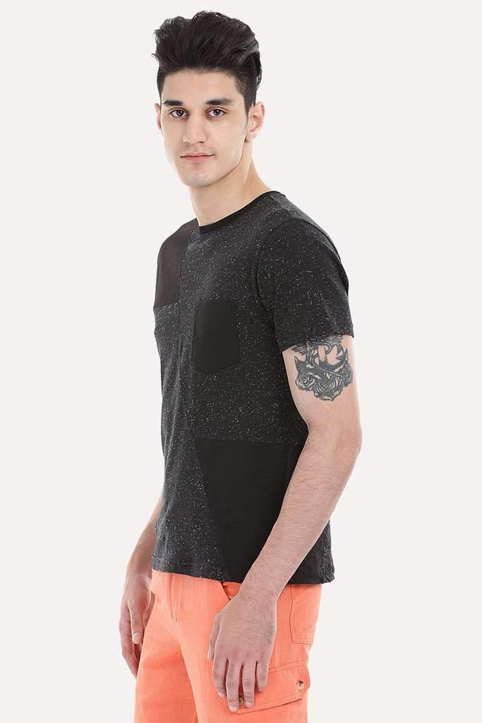 Color Patch Crew Neck Tee