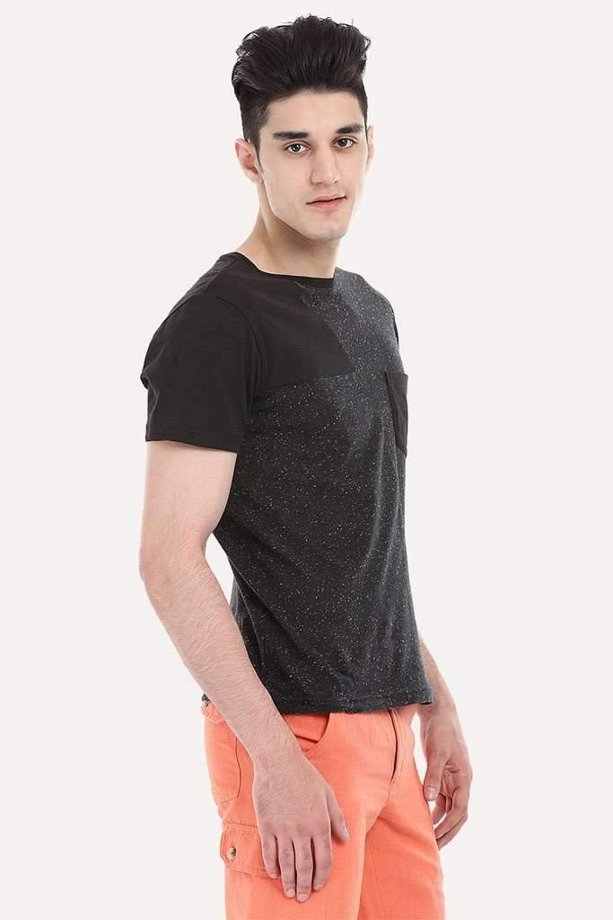 Color Patch Crew Neck Tee