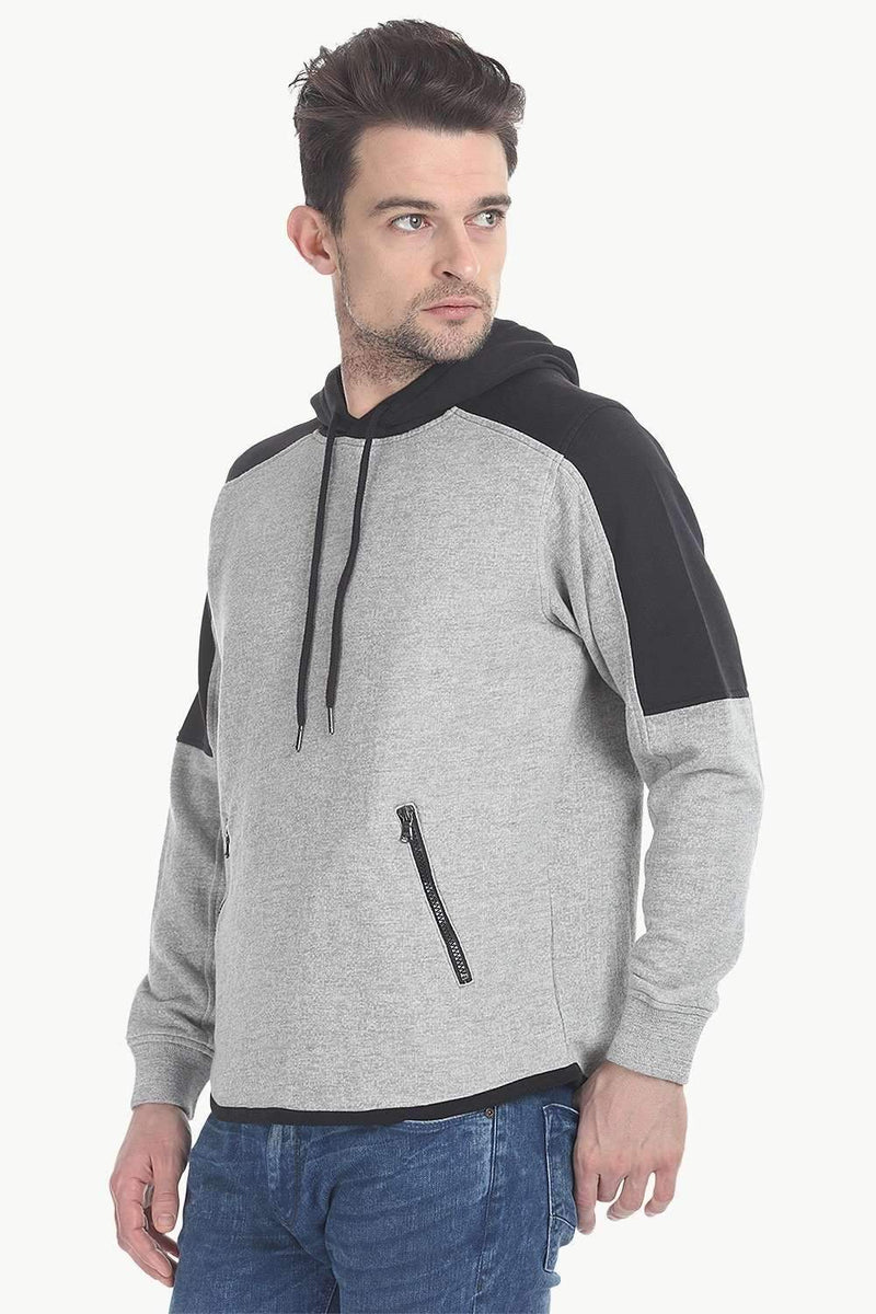 Colorblock Contrast Zipper Hoodie