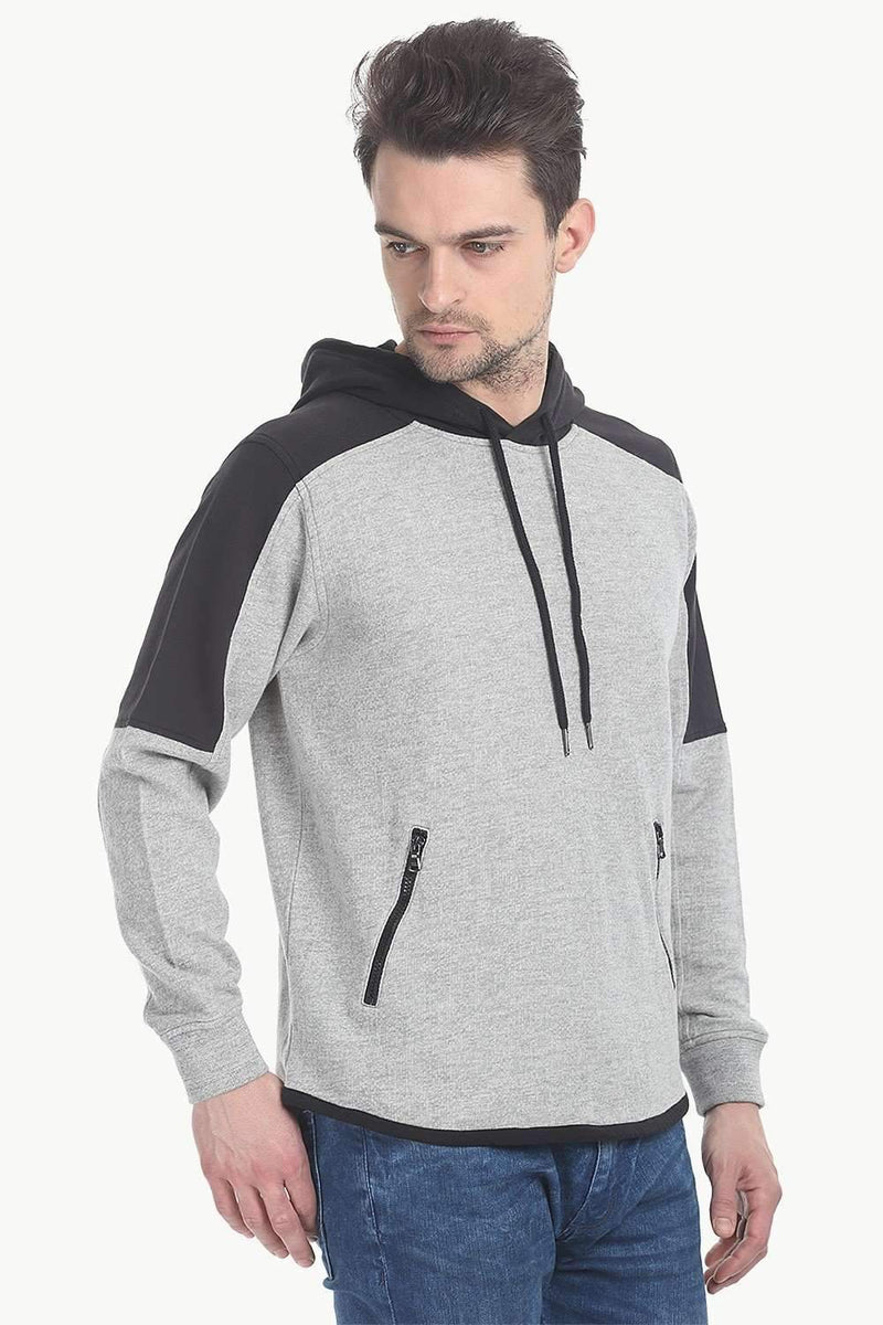 Colorblock Contrast Zipper Hoodie