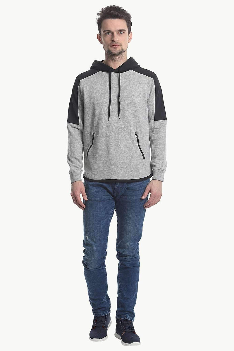 Colorblock Contrast Zipper Hoodie
