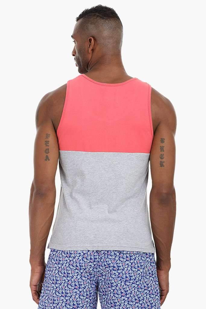 Colorblock Henley Cotton Tank