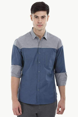 Colorblock Snap Button Shirt