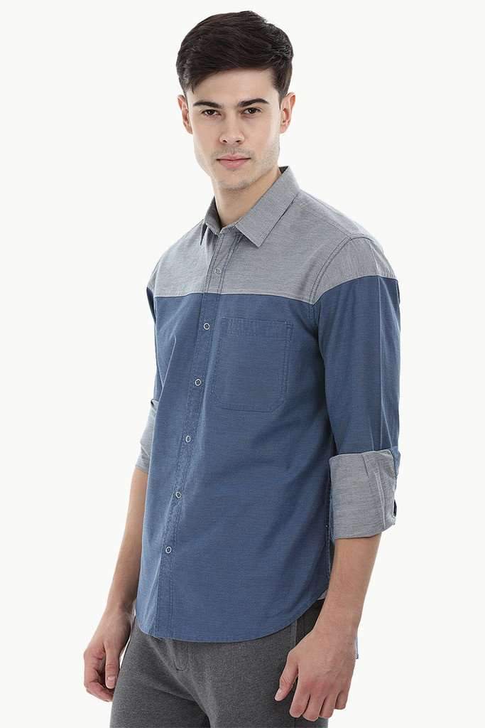 Colorblock Snap Button Shirt