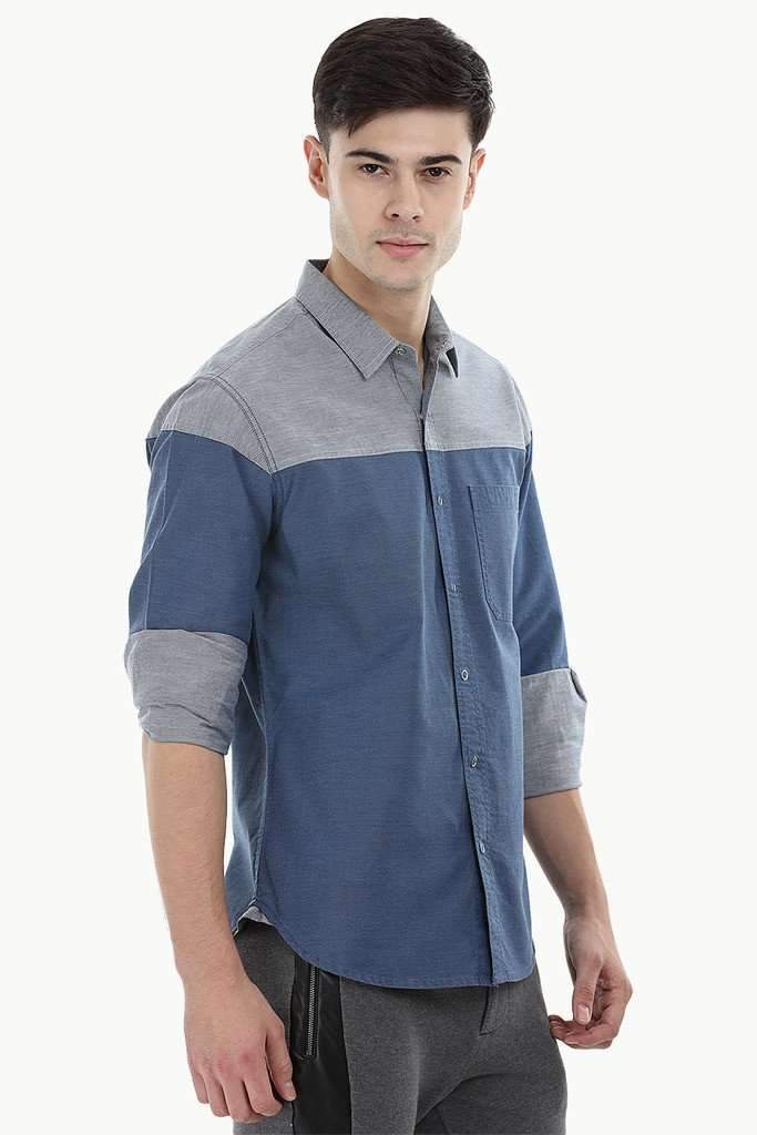 Colorblock Snap Button Shirt