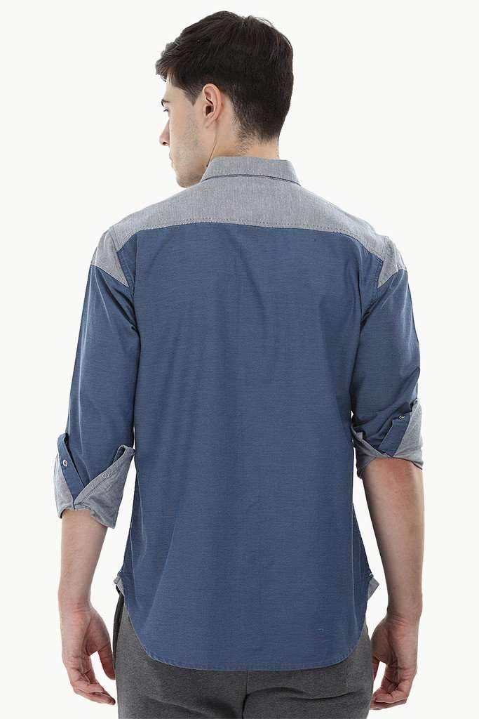 Colorblock Snap Button Shirt