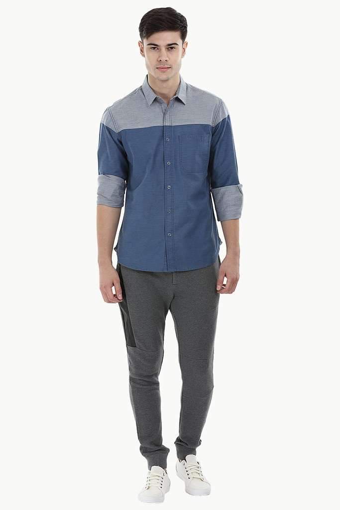 Colorblock Snap Button Shirt