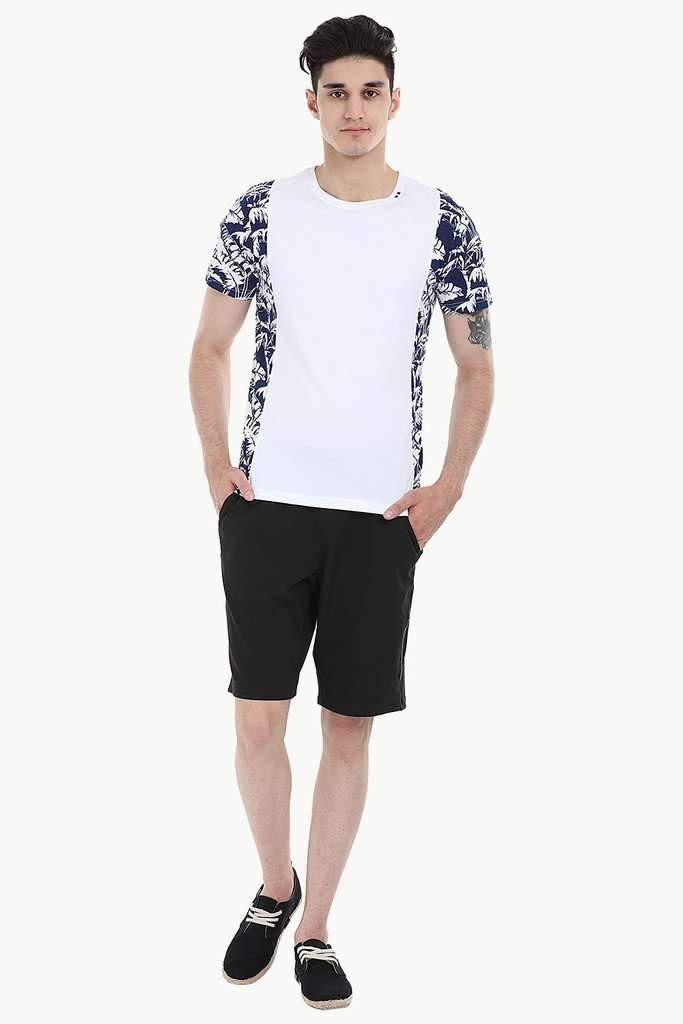 Contrast Block Crew Neck Tee