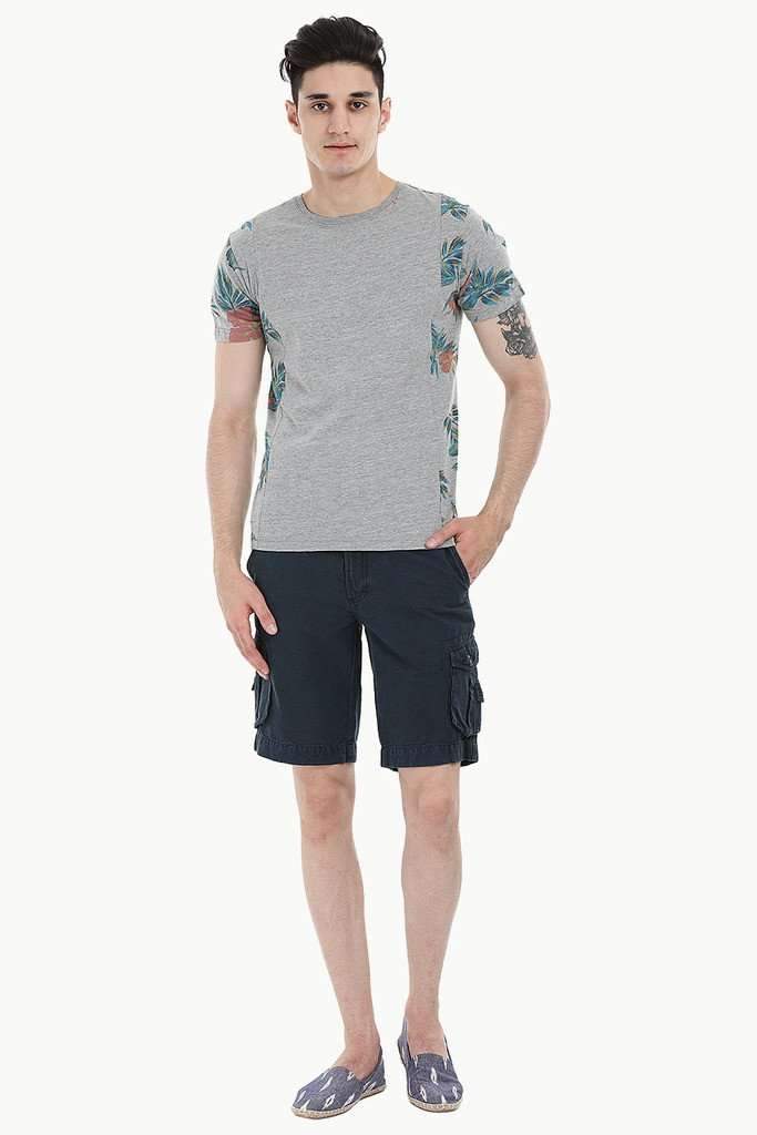 Contrast Block Crew Neck Tee