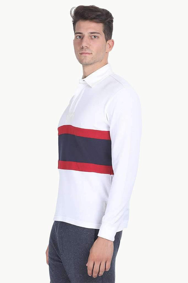 Contrast Color Block Cotton Pique Rugby