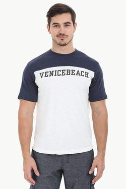 Contrast Color Block Crew Neck Tee