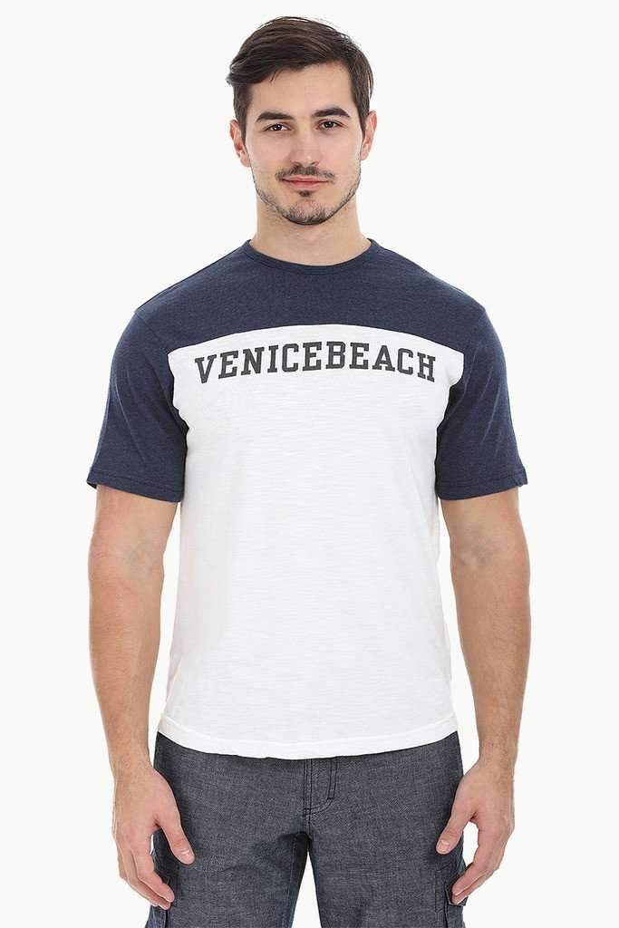 Contrast Color Block Crew Neck Tee