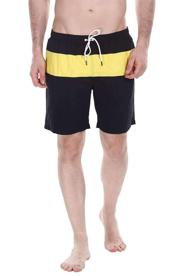 Contrast Color Block Quick Dry Nylon Swim Shorts