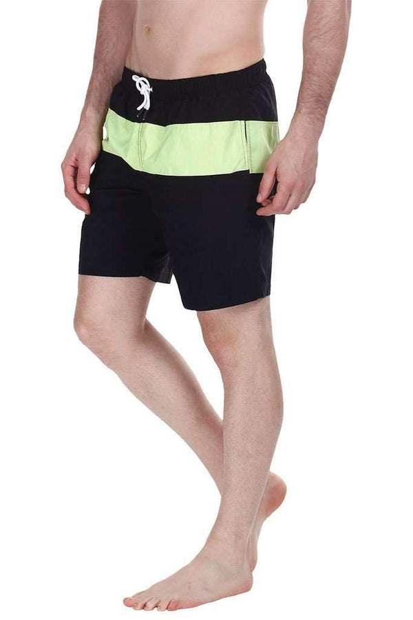 Contrast Color Block Quick Dry Nylon Swim Shorts