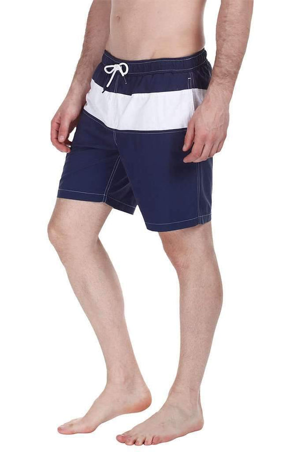 Contrast Color Block Quick Dry Nylon Swim Shorts