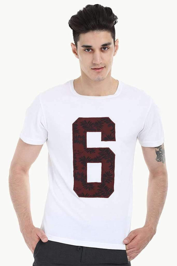 Contrast Number Patch Short Sleeve Tee