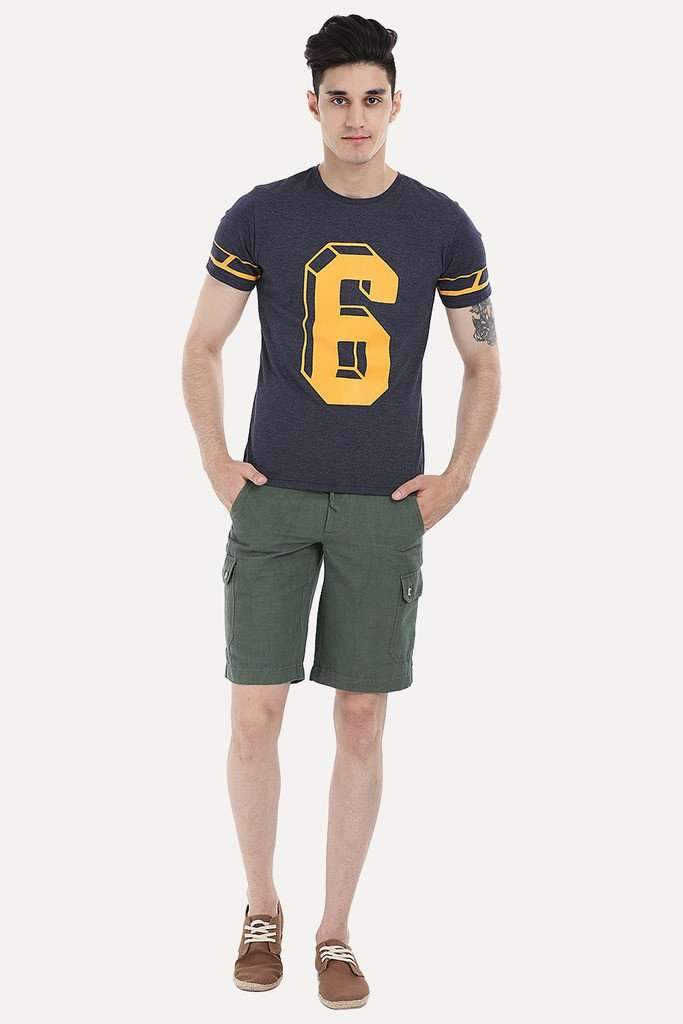 Contrast Number Print Short Sleeve Crew