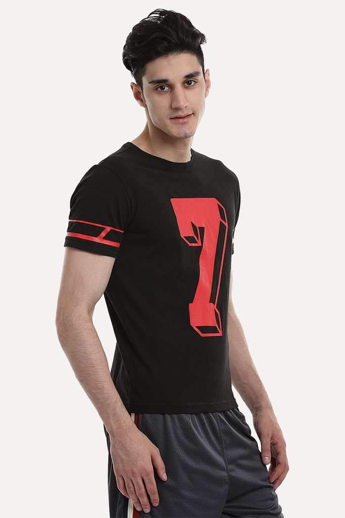 Contrast Number Print Short Sleeve Crew