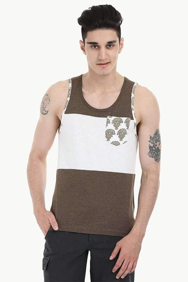 Contrast Patch Floral Tank