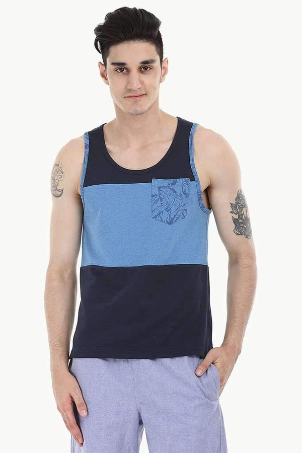 Contrast Patch Floral Tank