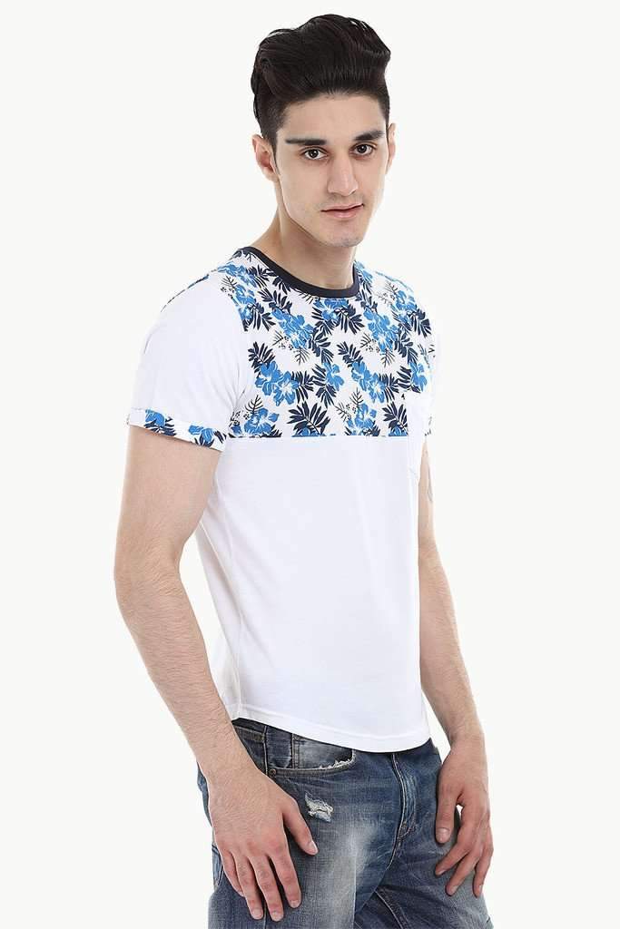 Contrast Patch Floral Tank