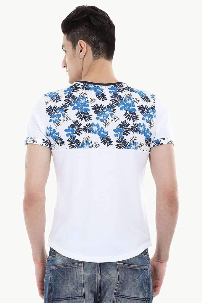 Contrast Patch Floral Tank