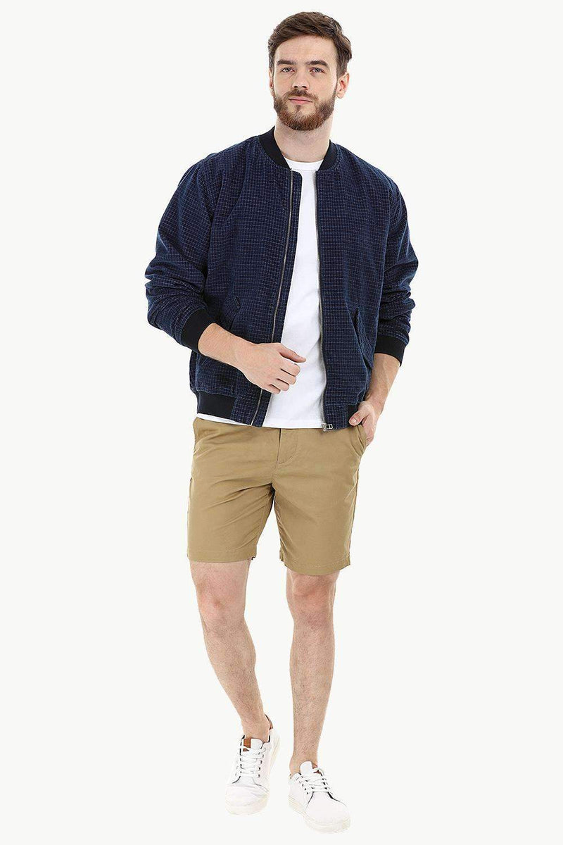 Navy bomber online jacket outfit