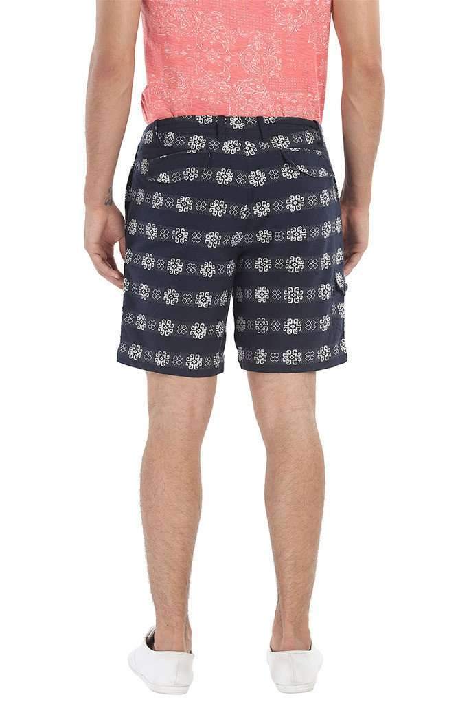 Cotton Dobby Shorts With Printed Patch