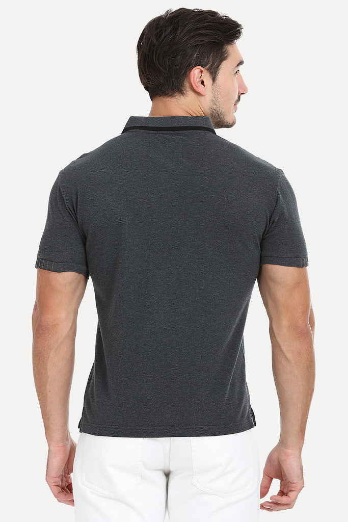 Cotton Heather Tee With Shoulder Patch