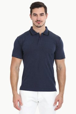 Cotton Heather Tee With Shoulder Patch