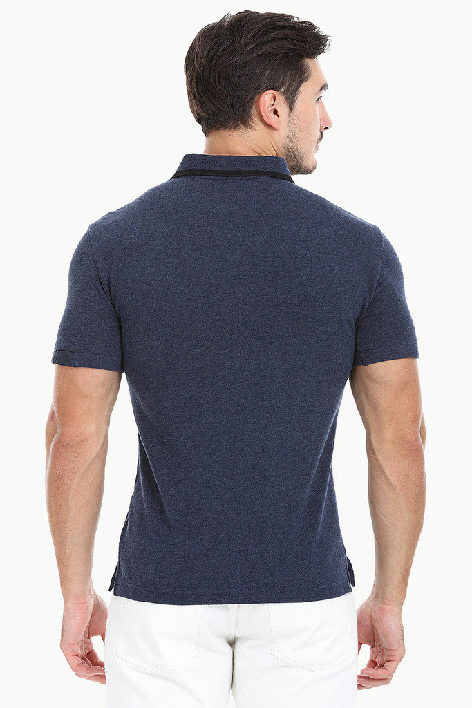 Cotton Heather Tee With Shoulder Patch