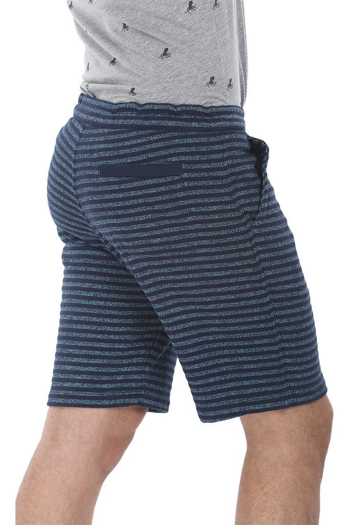 Cotton Knit Striped Slim Fit Shorts