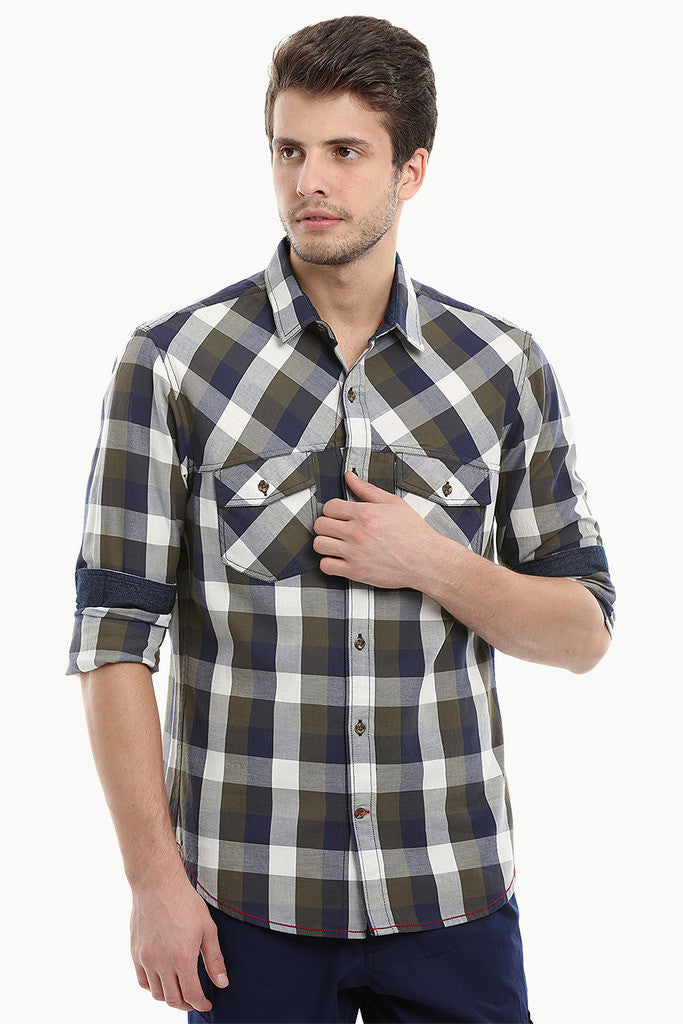 Cotton Twill Plaid Full Sleeve Shirt