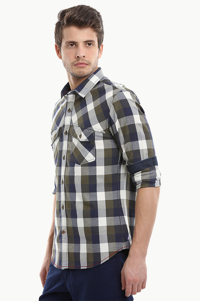 Cotton Twill Plaid Full Sleeve Shirt