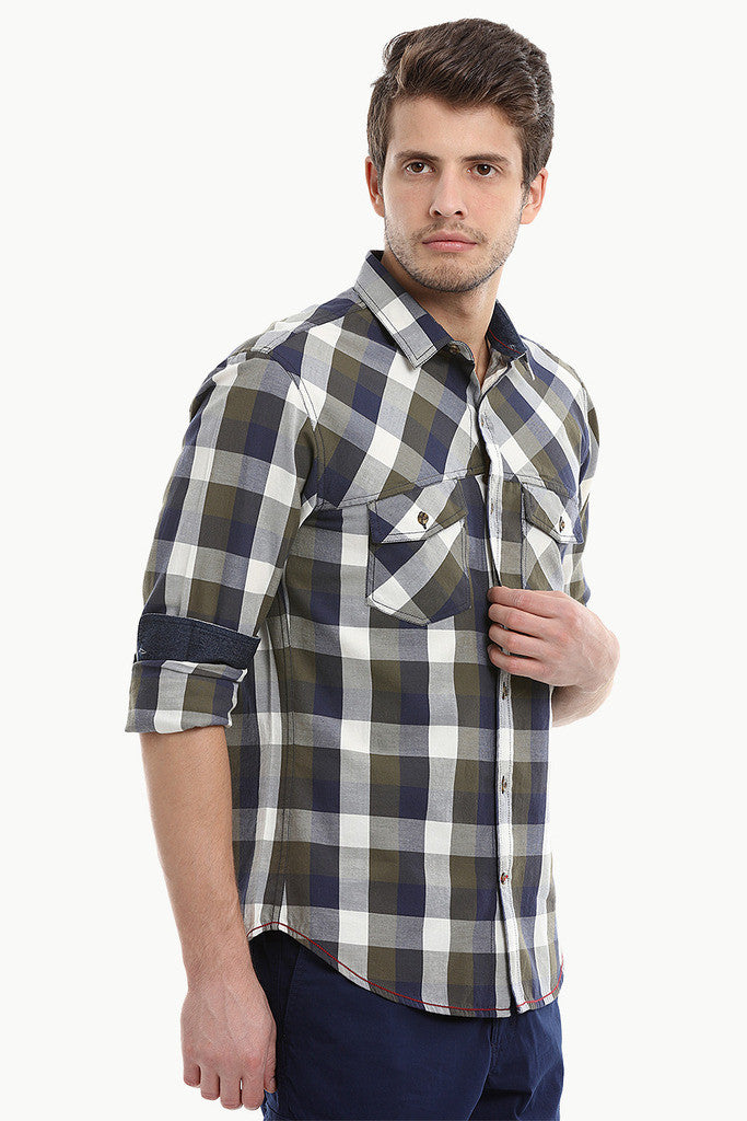 Cotton Twill Plaid Full Sleeve Shirt