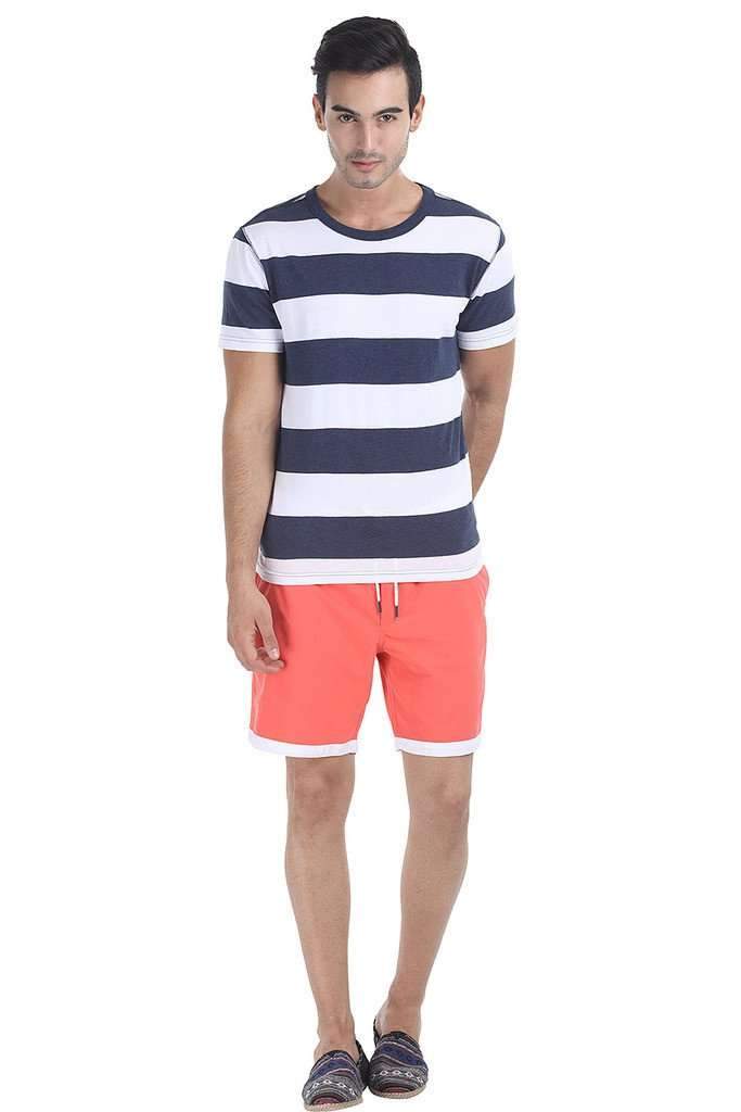 Crew Neck Broad Stripe Short Sleeve Tee