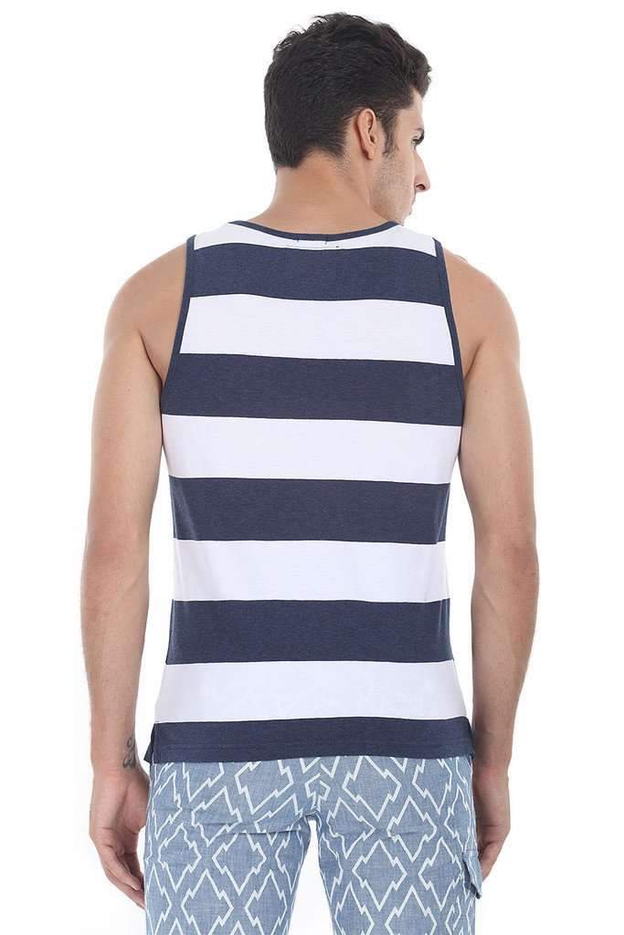 Crew Neck Contrast Stripe Tank