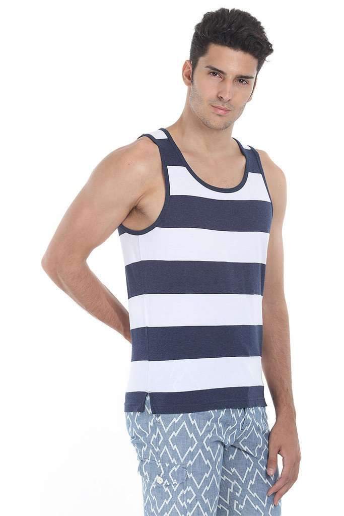 Crew Neck Contrast Stripe Tank