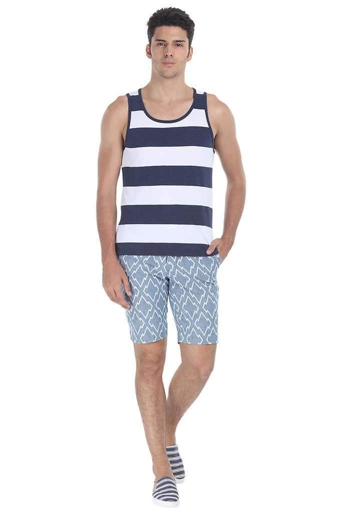 Crew Neck Contrast Stripe Tank