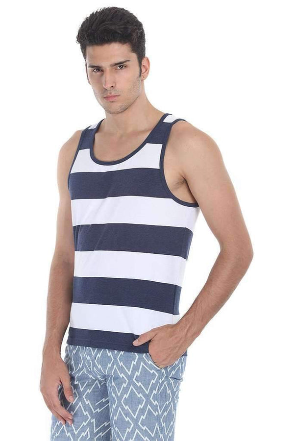 Crew Neck Contrast Stripe Tank
