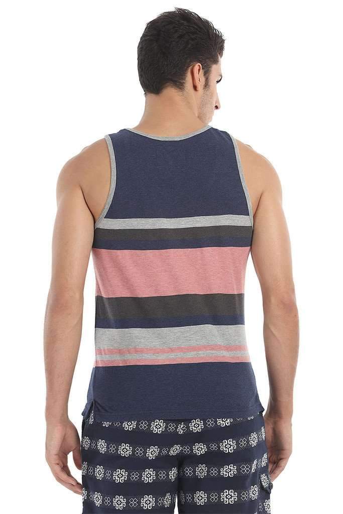 Crew Neck Contrast Stripe Tank