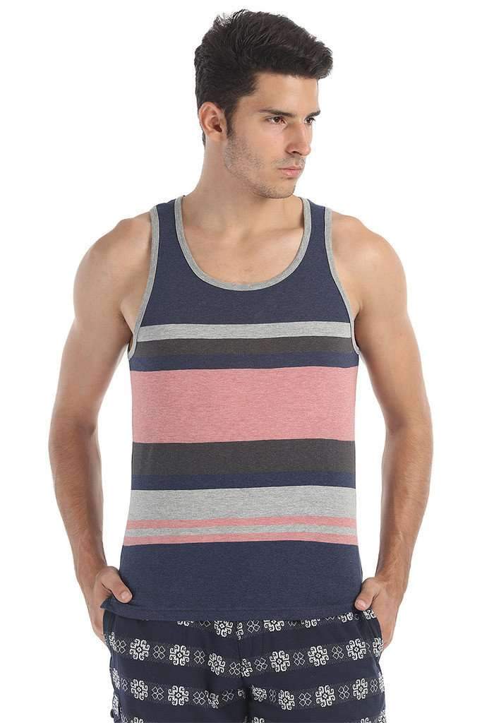 Crew Neck Contrast Stripe Tank